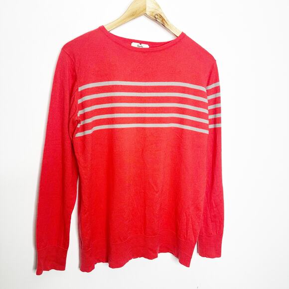 Rapha Women's Lightweight Merino Breton Sweater Women's S Coral Striped pullover - Picture 2 of 7